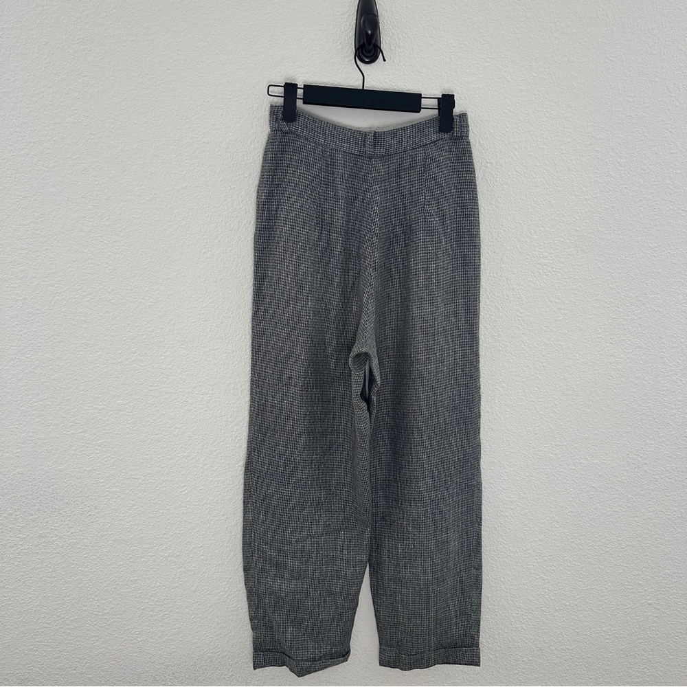 Kenzo Paris Vintage High Waist Black 100% Linen Straight Leg Trousers 38 Rare - Picture 5 of 9